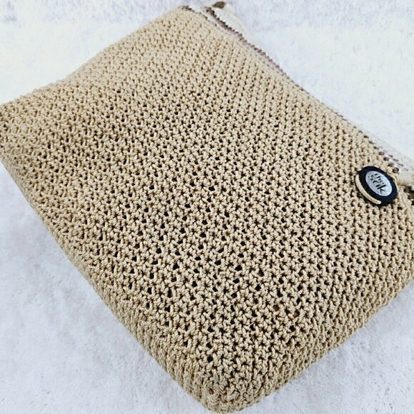 The Sak Beige Striped Crochet Shoulder Bag with Braided Shoulder Strap - Picture 11 of 16